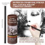 50 Pcs Willow Charcoal Sticks for Artists