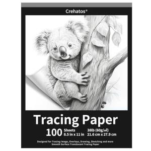 Crehatos 8.5" x 11" Tracing Paper Pad - 100 Sheets