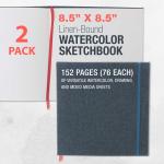 8.5" x 8.5" Watercolor Art Book, 2 Pack