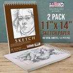 11" x 14" Heavy-Weight Spiral Sketch Pad Pack