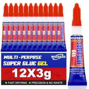 Super Glue Gel: 12 x 3g All-Purpose Adhesive