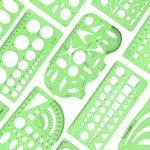 Angrox 15-Piece Geometric Drawing Templates Set