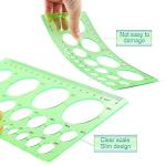 Angrox 15-Piece Geometric Drawing Templates Set