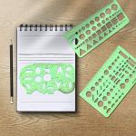 Angrox 15-Piece Geometric Drawing Templates Set