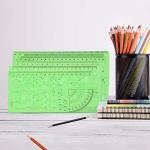 Angrox 15-Piece Geometric Drawing Templates Set