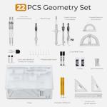 Nicpro 22 PCS Geometry Drafting Tools Set