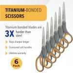 Westcott 8" Titanium Bonded Scissors, Soft Grip
