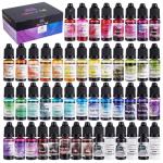 48-Piece Vibrant Alcohol Ink Set for Resin