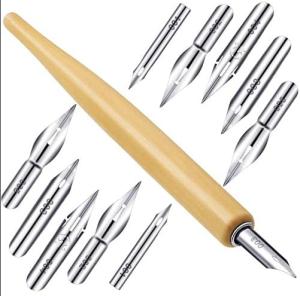 Comic Pen Nib Set with Wooden Holder - 11 Pieces