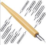 Comic Pen Nib Set with Wooden Holder - 11 Pieces