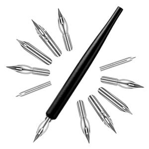 11-Piece Stainless Steel Dip Pen Nibs Set