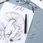 11-Piece Stainless Steel Dip Pen Nibs Set