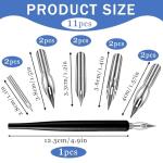 11-Piece Stainless Steel Dip Pen Nibs Set