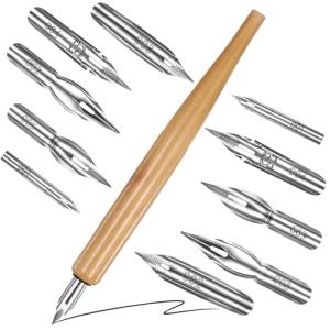 Piriuuo 11-Piece Dip Pen Set for Calligraphy