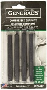 Compressed Graphite Sticks Set - 2B, 4B, 6B