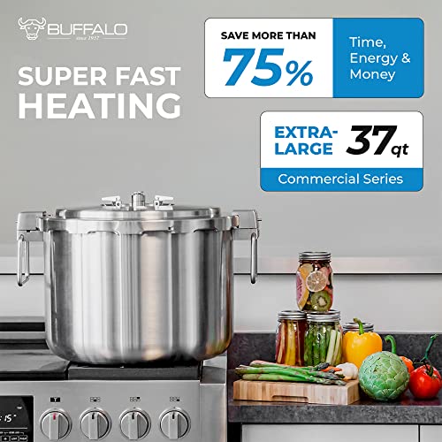 Buffalo Extra Large Stainless Steel Pressure Cooker with Rack