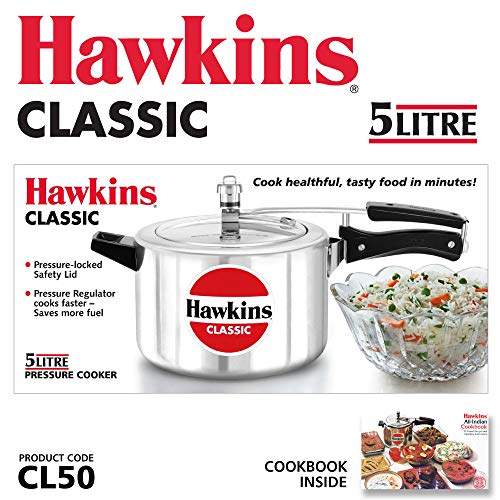 HAWKINS Classic 5-Liter Aluminum Pressure Cooker, Silver