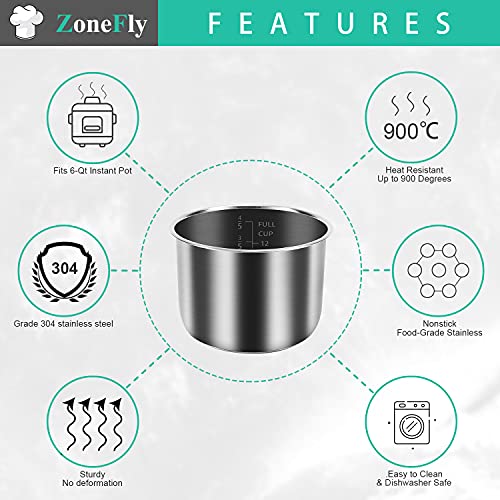 Power Cooker XL 6Qt Stainless Steel Replacement Inner Pot