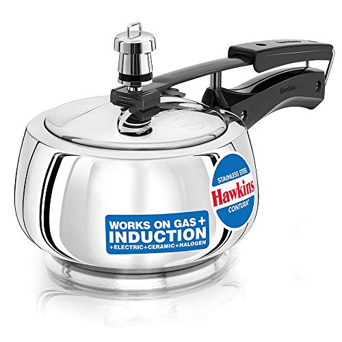 Hawkins Contura Stainless Steel Pressure Cooker, 1.5L