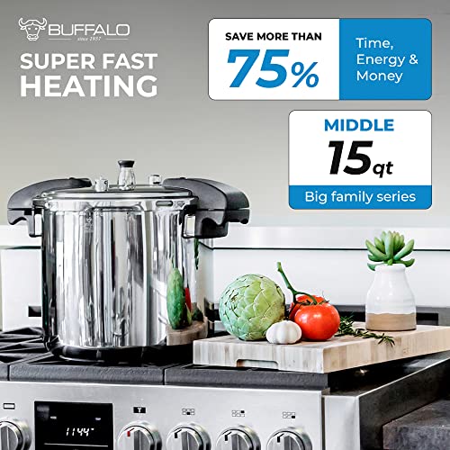 Buffalo 15 Quart Stainless Steel Pressure Cooker