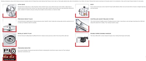 Prestige Stainless Steel Pressure Cooker, 2 Liters/2.11 Quarts
