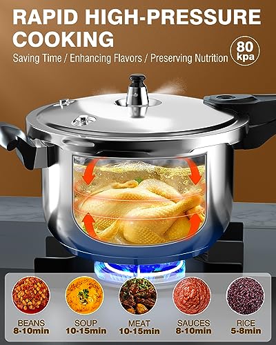 WantJoin 10 Quart Stainless Steel Pressure Cooker (Non-Aluminum)