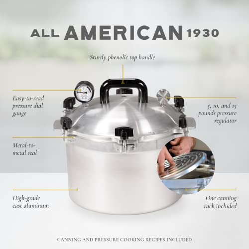 All American 1930: 15.5qt Pressure Cooker/Canner - Metal-to-Metal Sealing System