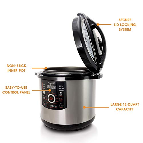 MegaChef 12 Quart Digital Pressure Cooker, 15 Preset Options