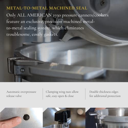 All American 1930: 15.5qt Pressure Cooker/Canner - Metal-to-Metal Sealing System