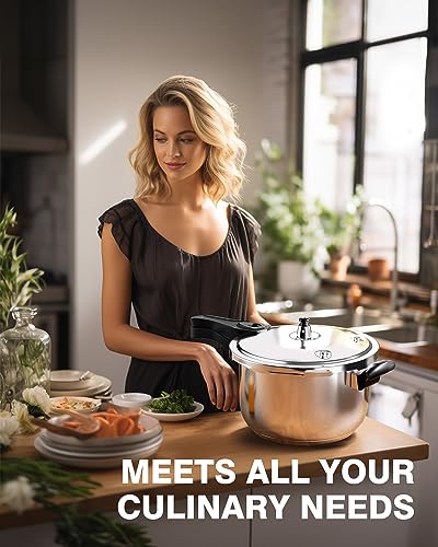 WantJoin 10 Quart Stainless Steel Pressure Cooker (Non-Aluminum)