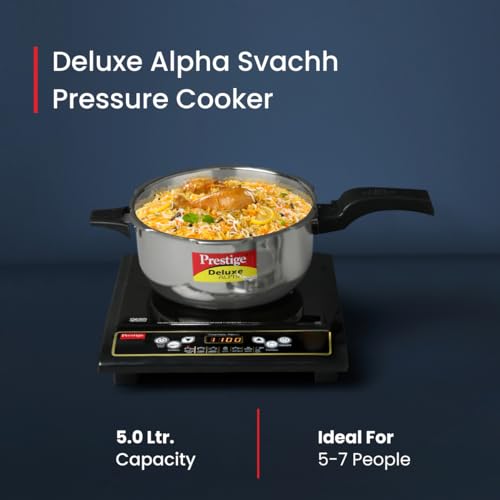 Prestige PRASVDP Pressure Cooker, Deep Pan 5L, SILVER