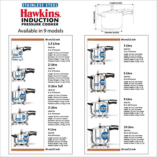 Hawkins B45 4L Silver Pressure Cooker