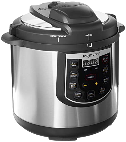 Presto 6-Quart Electric Pressure Cooker in Black/Silver/Steel