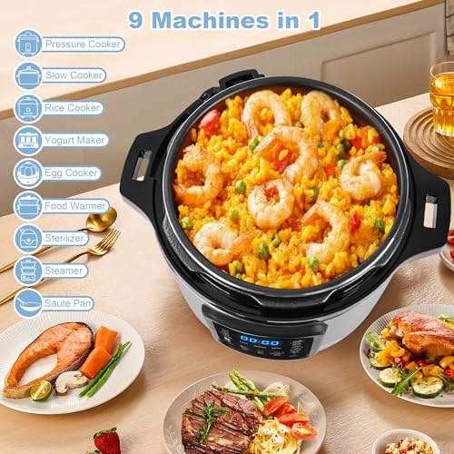 6 Quart Electric Pressure Cooker: 9-in-1 Multi-Cooker