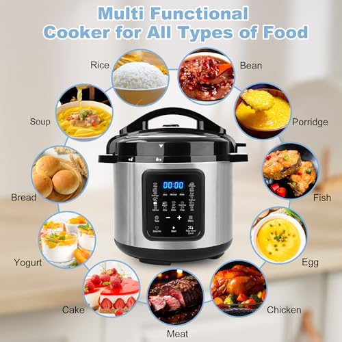 6 Quart Electric Pressure Cooker: 9-in-1 Multi-Cooker