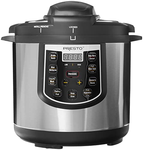 Presto 6-Quart Electric Pressure Cooker in Black/Silver/Steel