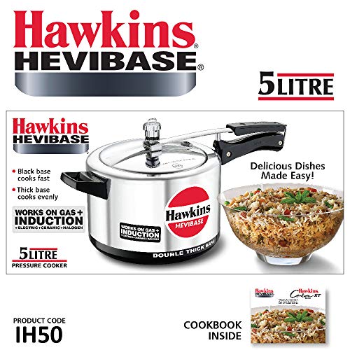 5-Liter Hawkins Induction Compatible Aluminum Pressure Cooker