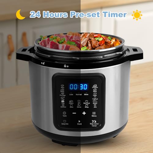 6 Quart Electric Pressure Cooker: 9-in-1 Multi-Cooker