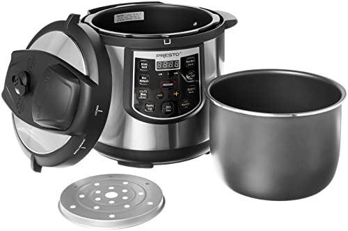 Presto 6-Quart Electric Pressure Cooker in Black/Silver/Steel