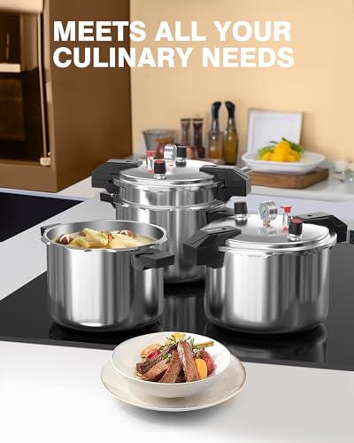 Wantjoin Commercial Pressure Cooker, 16QT with Gauge