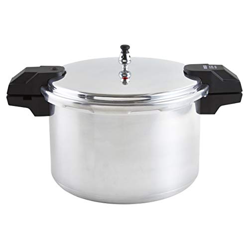 IMUSA USA 16Qt Jumbo Stovetop Pressure Cooker, Silver