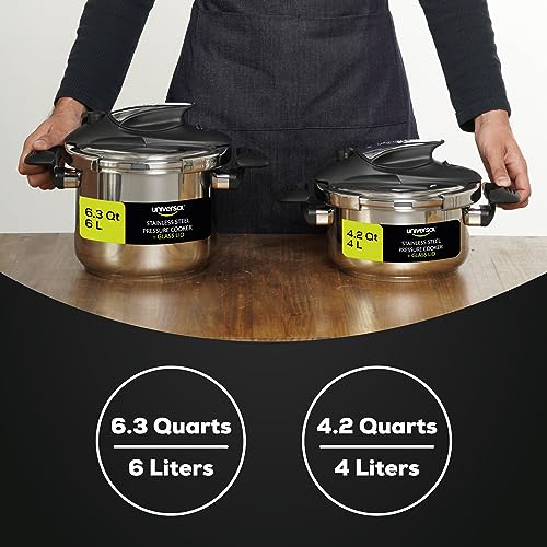 Induction Compatible Stainless Steel Pressure Cooker with Glass Lid