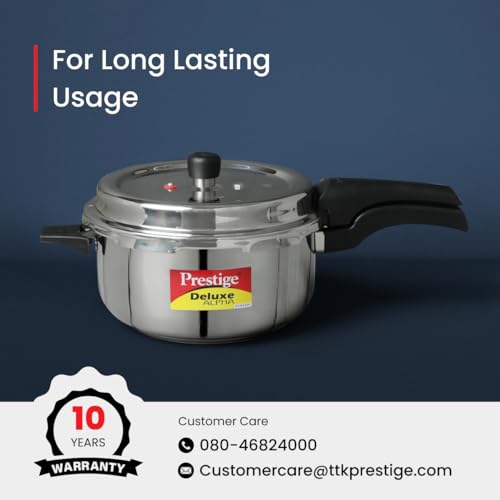 Prestige PRASVDP Pressure Cooker, Deep Pan 5L, SILVER