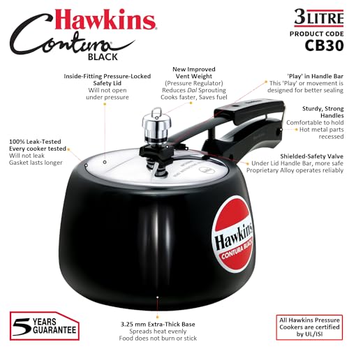 Hawkins CB30 Contura Black 3-Liter Pressure Cooker
