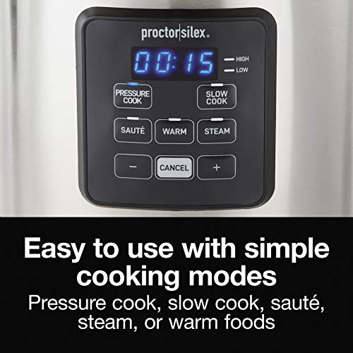 Proctor-Silex 4-in-1 Electric Pressure Cooker, 3 Quart