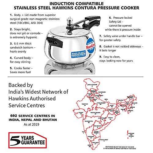 Hawkins 5L Silver Pressure Cooker
