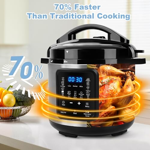 6 Quart Electric Pressure Cooker: 9-in-1 Multi-Cooker
