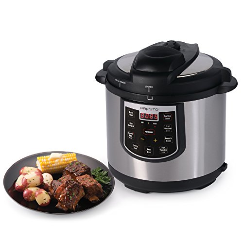 Presto 6-Quart Electric Pressure Cooker in Black/Silver/Steel
