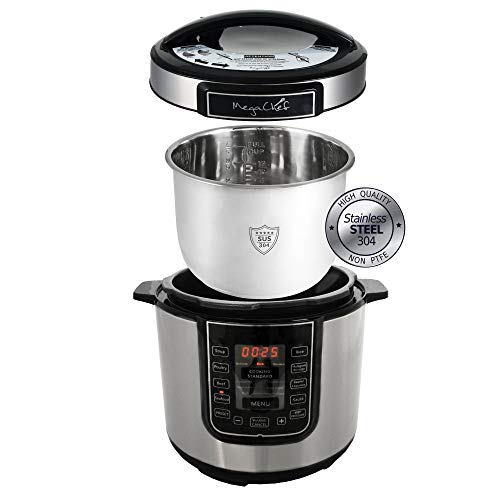 6 qt Megachef Digital Pressure Cooker, Silver