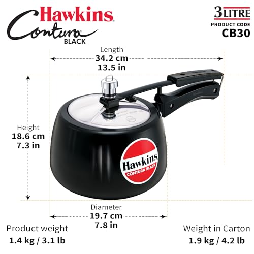 Hawkins CB30 Contura Black 3-Liter Pressure Cooker